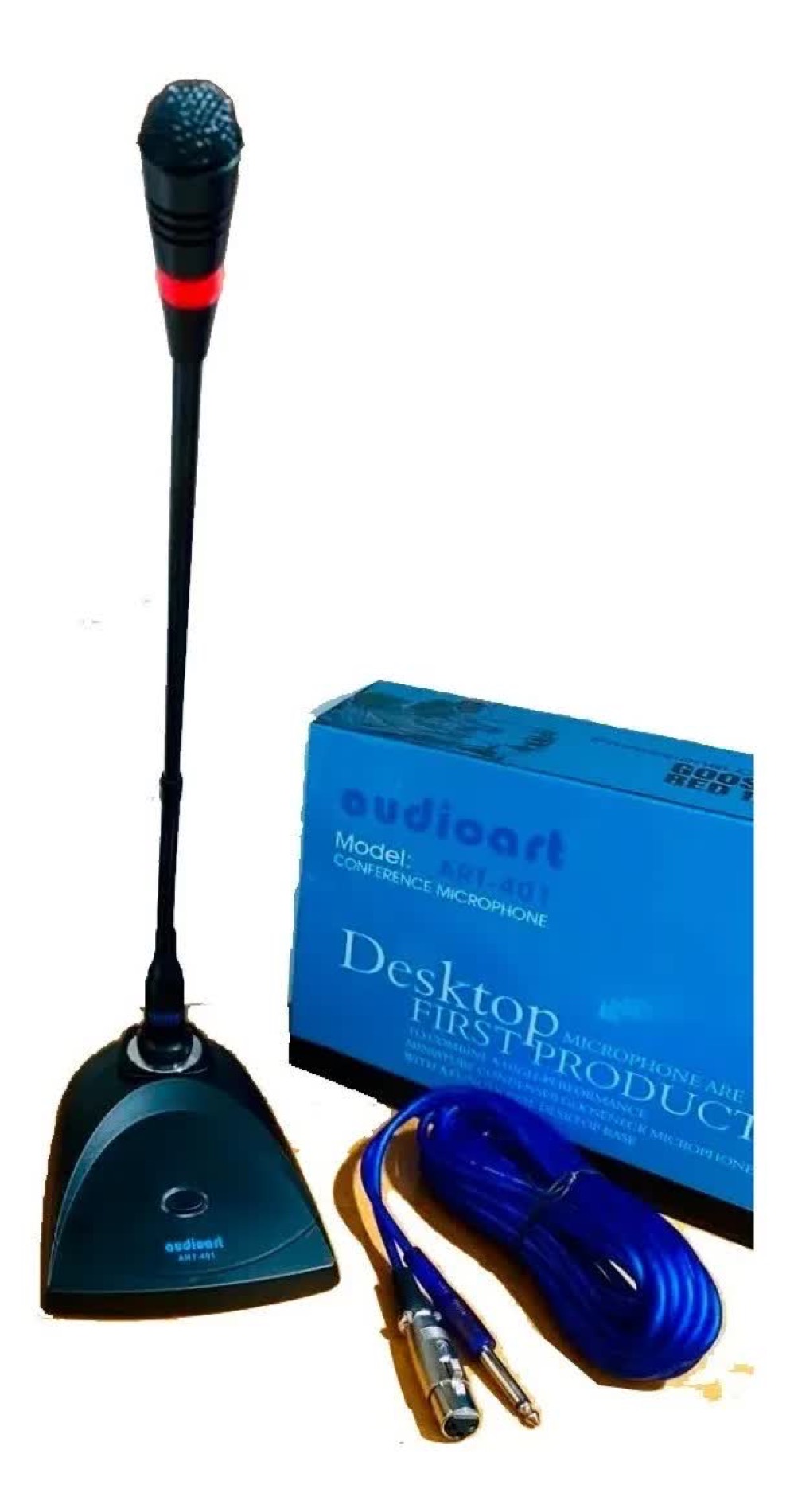 MICRÓFONO CON BASE CUELLO FLEXIBLE ART 401