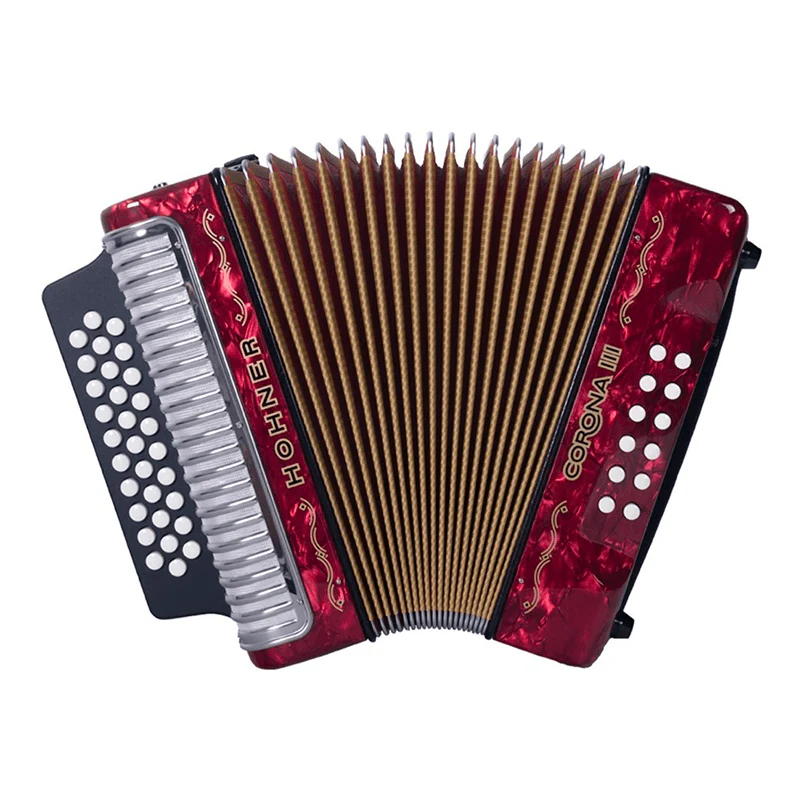 ACORDEÓN HOHNER CORONA III BESAS ROJO